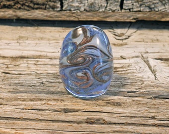 Bague en verre de Murano-Lampwork bague-verre bijoux-verre anneau de verre bleu anneau-Anello en vetro-Bague en verre - TAILLES 5 À 10
