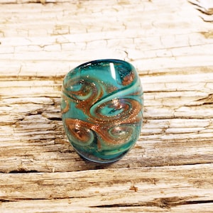 Murano glass ring-Lampwork ring-Venetian glass jewelry-statement glass ring-Anello in vetro-Bague en verre-Anello in vetro. Sizes 8-9