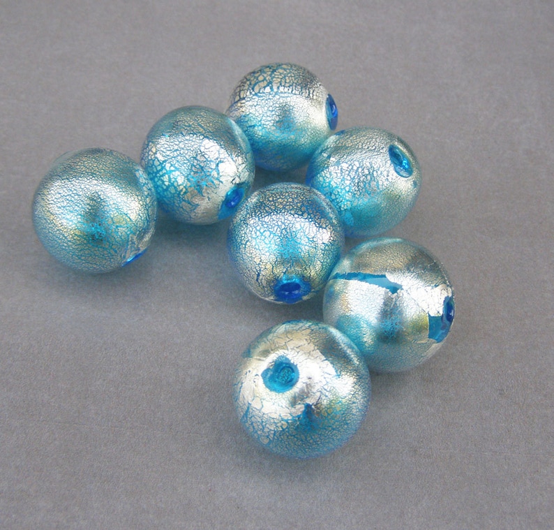 Lampwork Hollow Glass Beadswhite Gold Leaf Blown Glass Glass Etsy