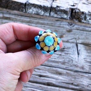 Murano glass ring-glass rings- Lampwork ring-dotted glas ring-glasringe-Anello vetro-Bague en verre- image 4