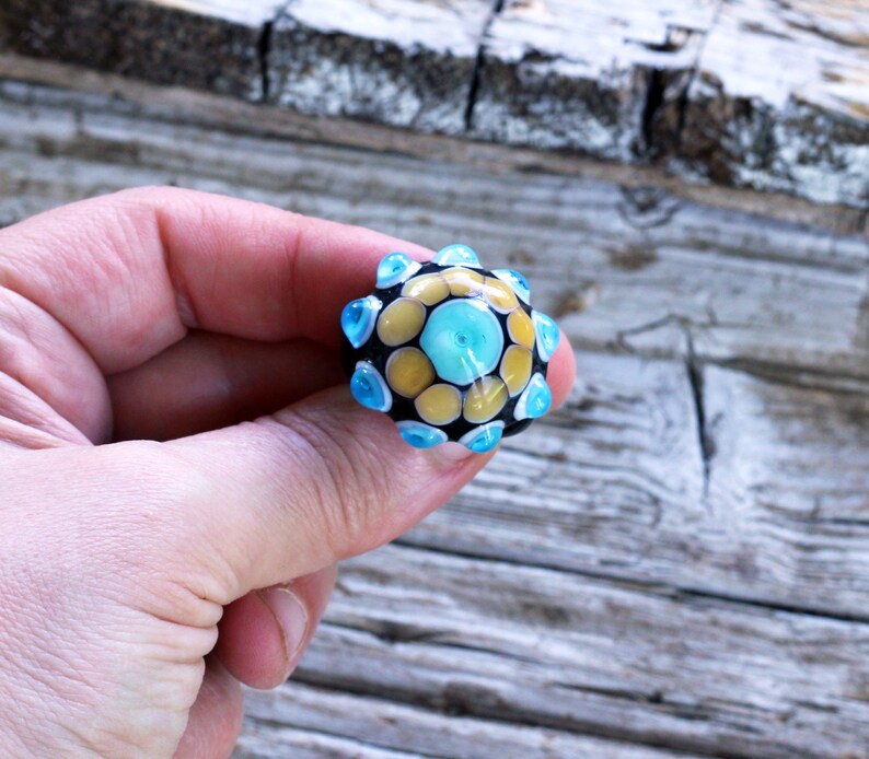 Murano glass ring-glass rings- Lampwork ring-dotted glas ring-glasringe-Anello vetro-Bague en verre- image 4