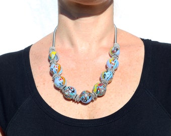 Murano Glass Bead Necklace, Lampwork Exclusive Design