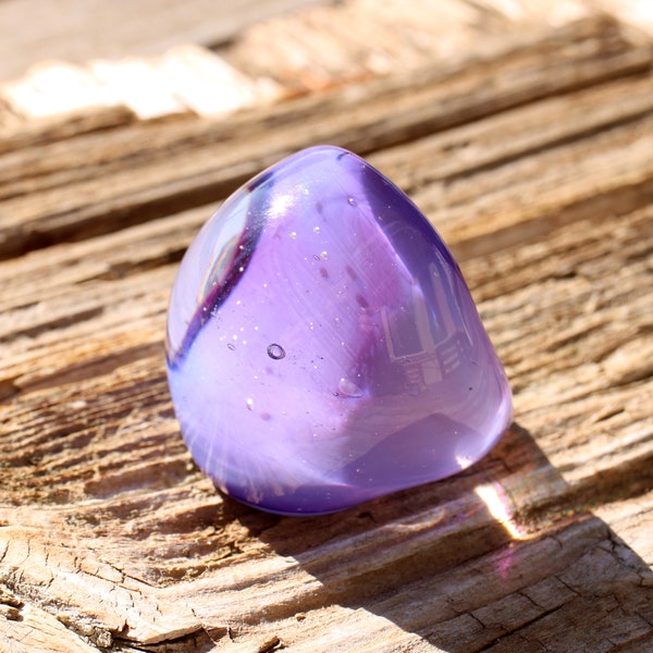 Murano glass ring-Big glass rings- BIG BULB RING- Lampwork ring-Venetian glass ring-glass ring-Anello in vetro-Bague en verre -Lilac ring