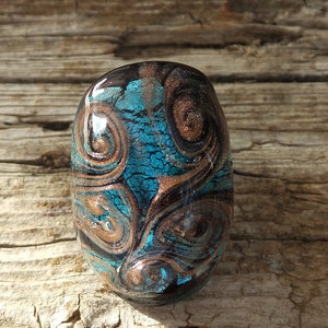 Murano glass ring-Lampwork ring-Venetian glass jewelry-glass ring-blue glass ring-Anello in vetro-Bague en verre -sizes 6 -7