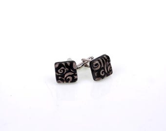 Cufflinks-Glass cufflinks-Handmade glass cufflinks-gemelli in vetro polsini in vetro-Boutons de manchette