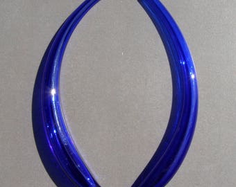 Lampwork glass tubes-set of 2 transparent cobalt blue