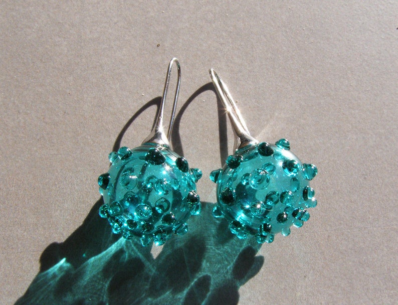 Bubbleglasörhängen-Glasörhängen-Muranoglasörhängen-Boucles d'oreilles en verre-Pendientes de cristal-Orecchini soffiati-7 färger bild 8