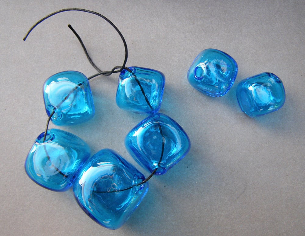 Hollow beadshollow glass beadsLampwork blown glass cube Etsy