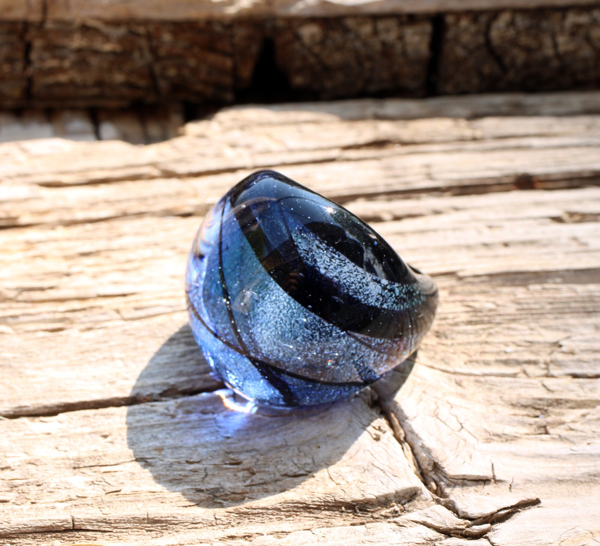 Murano Glass Ring-big Glass Rings- BIG BULB RING- Lampwork