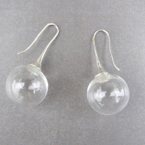 Handmade Clear Murano Glass Bubble Earrings