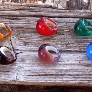 Murano glass ring- glass rings- SMALL BULB RING- Lampwork ring-Venetian glass ring-glass ring-Anello in vetro-Bague en verre -7 colors