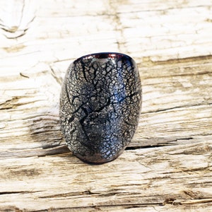 Anel de vidro Murano - Anéis de vidro grandes - Anel lampwork - Anel de vidro veneziano - Anel de vidro - Anel de declaração - Anel em vetro-Bague en verre
