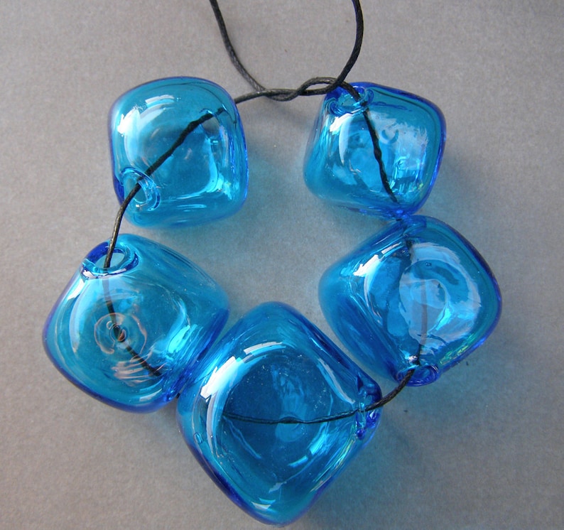 Hollow Beadshollow Glass Beadslampwork Blown Glass Cube Etsy