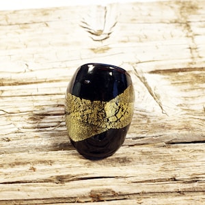 Murano glass ring-Lampwork ring-Venetian glass jewelry-glass ring-blue glass ring-Anello in vetro-Bague en verre -