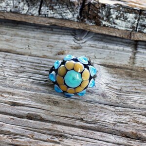 Murano glass ring-glass rings- Lampwork ring-dotted glas ring-glasringe-Anello vetro-Bague en verre- image 3