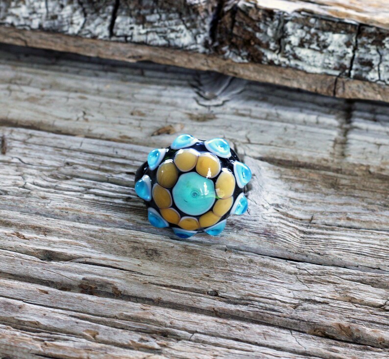 Murano glass ring-glass rings- Lampwork ring-dotted glas ring-glasringe-Anello vetro-Bague en verre- image 3
