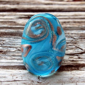 Murano glass ring-Lampwork ring-Venetian glass jewelry-glass ring-blue glass ring-Anello in vetro-Bague en verre -sizes 5 to 10