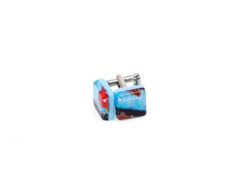 Cufflinks-Glass cufflinks-Handmade glass cufflinks-gemelli in vetro polsini in vetro-Boutons de manchette