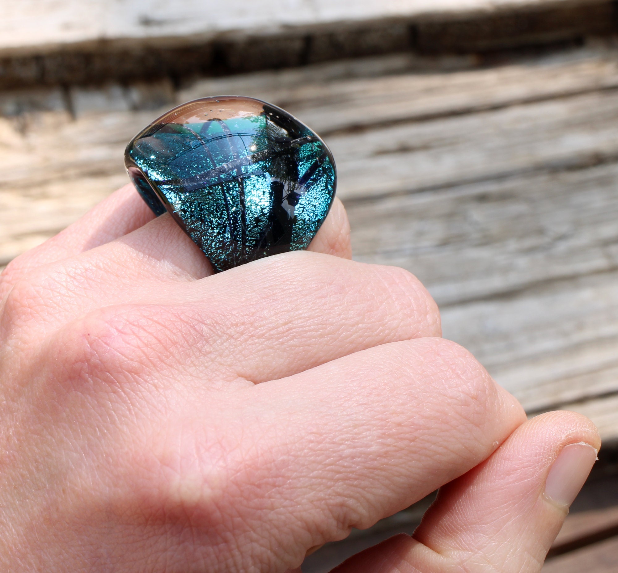 Murano Glass Jewelry Rings | Black Murano Glass Rings