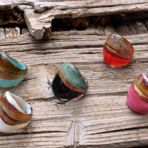 GLASS RING-Murano glass ring-Lampwork ring-glass ring- Band ring-Anello in vetro-Bague en verre-