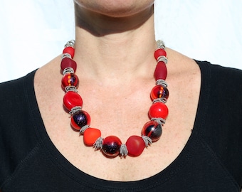 Glass necklace-Murano necklace-Lampwork glass necklace-Collier en verre-glaskette-collana soffiata murano-collar de cristal-Exclusive design
