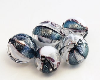 Hollow glass beads- Lampwork beads-Bubble glass beads-Glass beads exclusive by CSG-Perle soffiate-perles en verre au chalumet-venetian beads