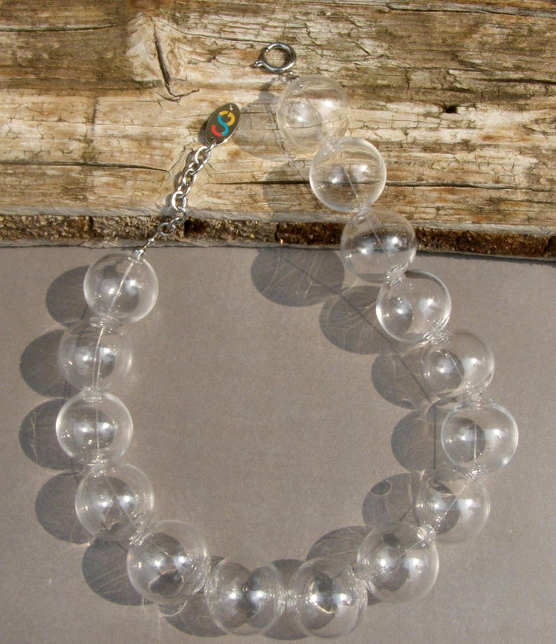 Glass Bubble Bead Necklaceglass Necklaceblown Bead Etsy