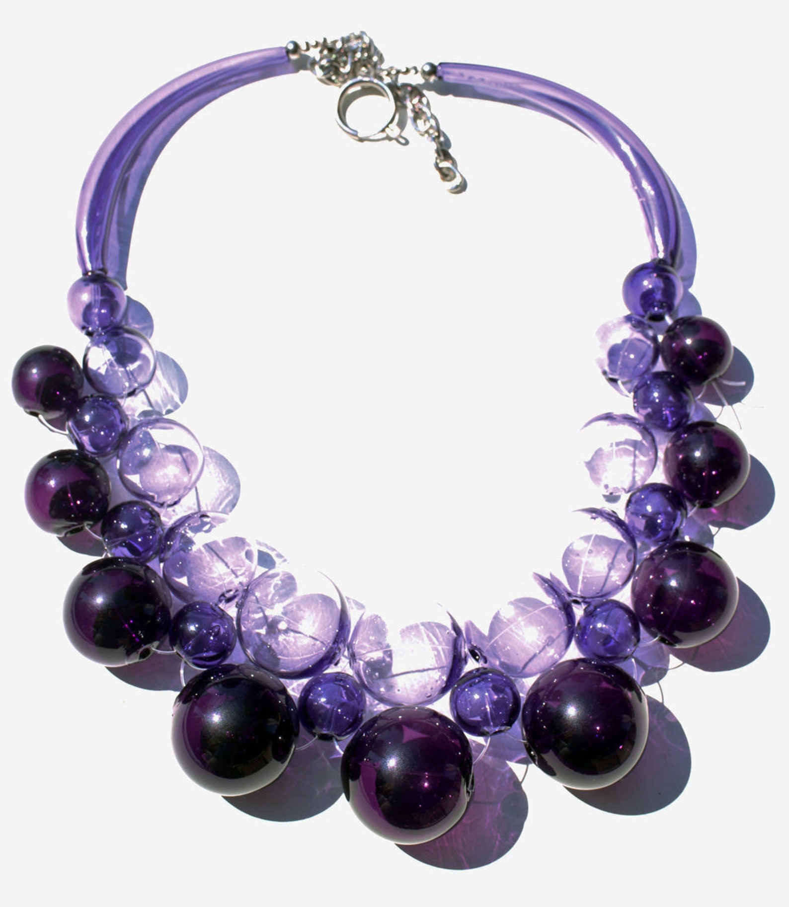 Bubble Glass Necklacelampwork Necklacemurano Etsy