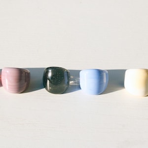 Murano glass ring-Glass rings- Lampwork ring- MEDIUM SIZE-glass ring-Statement ring-Anello in vetro-Bague en verre-6 new colors-SEMIFLAT