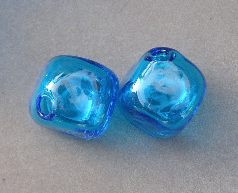 Hollow Beadshollow Glass Beadslampwork Blown Glass Cube Etsy