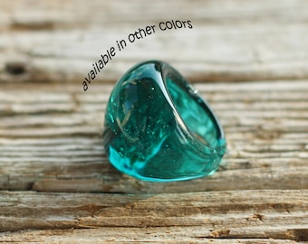 Murano glazen ring-Glazen ringen- Lampwork ring- MEDIUM SIZE-glazen ring-Statement ring-Anello in vetro-Bague en verre