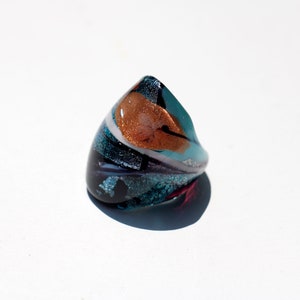 UNIQUE RING- Murano glass ring-Lampwork ring-Venetian glass jewelry-glass ring- glass ring-Anello in vetro-Bague en verre-SIZE8 1/2