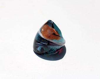 UNIQUE RING- Murano glass ring-Lampwork ring-Venetian glass jewelry-glass ring- glass ring-Anello in vetro-Bague en verre-SIZE8 1/2
