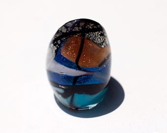 UNIQUE RING- Murano glass ring-Lampwork ring-Venetian glass jewelry-glass ring- glass ring-Anello in vetro-Bague en verre-SIZE 8