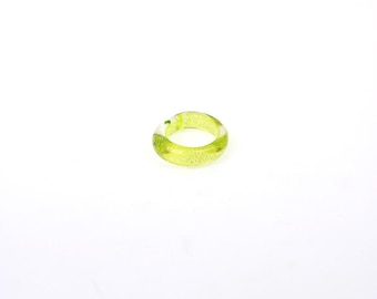 Murano BAND ring with gold flakes-SMALL glass rings- BAND ring-Lampwork ring--glass ring-Anello in vetro-Bague en verre -7 Colors