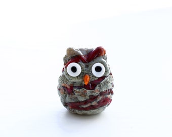 Handmade Lampwork Glass Owl – Murano Blown Glass Figurine