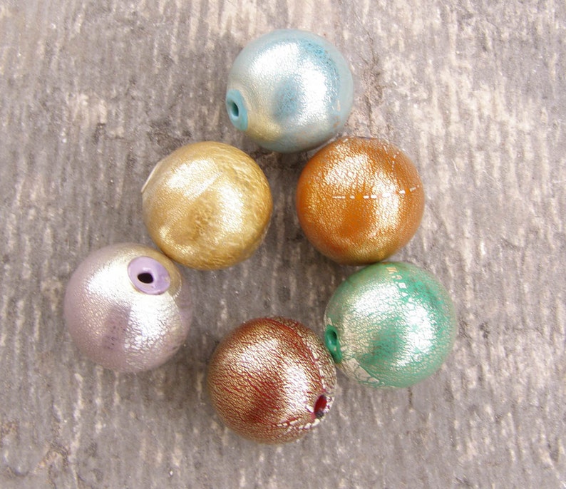 Hollow Glass Beadsblown Glass Hollow Multicolor Set of 6 Etsy