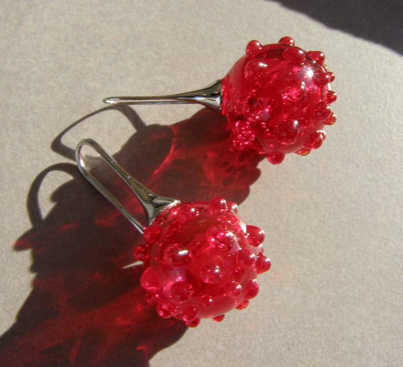 Bubbleglasörhängen-Glasörhängen-Muranoglasörhängen-Boucles d'oreilles en verre-Pendientes de cristal-Orecchini soffiati-7 färger bild 10