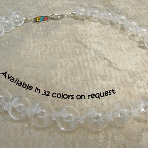 Clear glass necklace- Bubble glass necklace-Genuine Murano glass hollow micro bead bubble necklace-Handmade glass necklace-Murano necklace