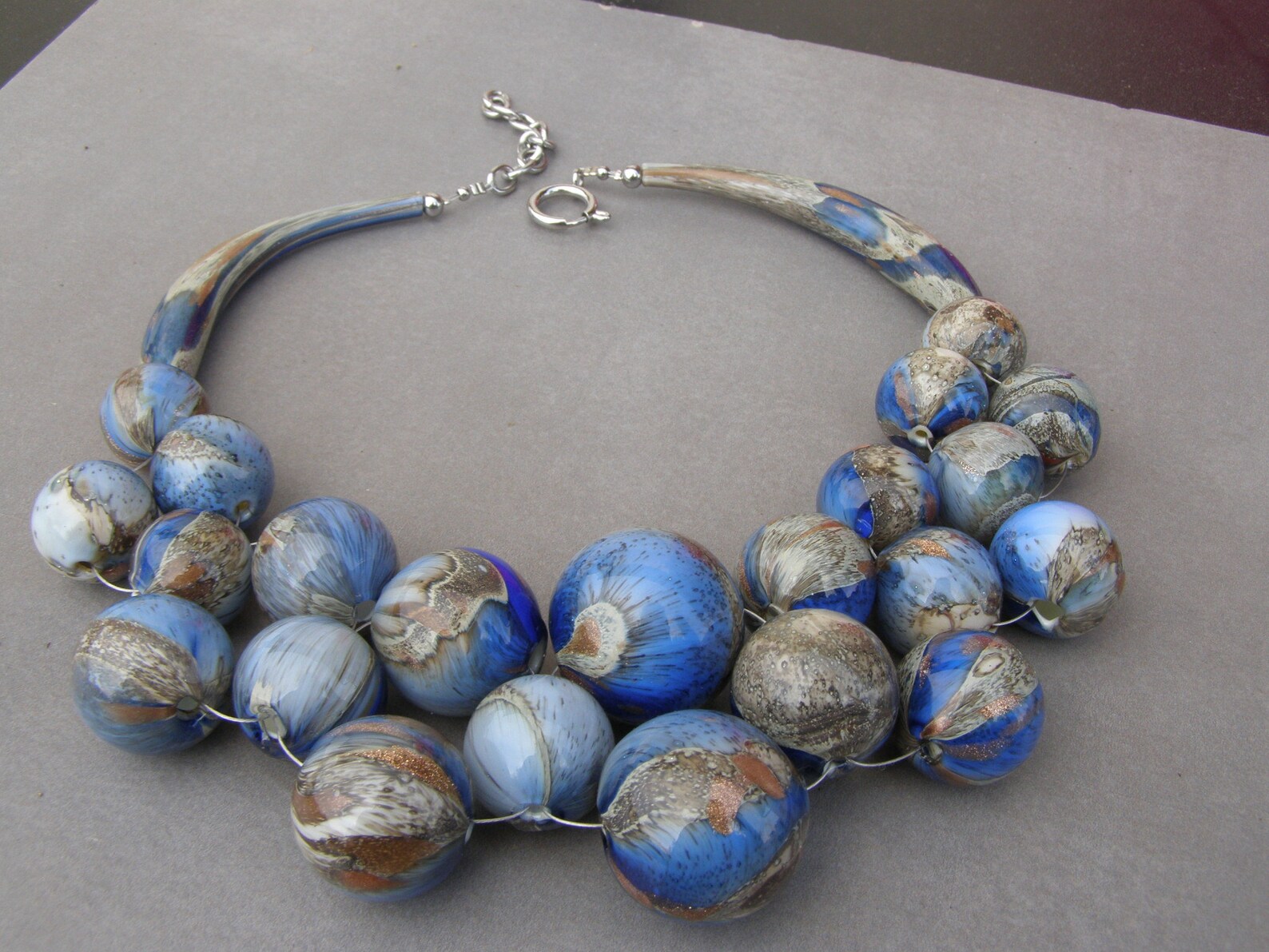 Bubble Glass Necklacelampwork Necklacemurano Glass Etsy