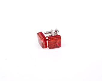 Cufflinks-Glass cufflinks-Handmade glass cufflinks-gemelli in vetro polsini in vetro-Boutons de manchette