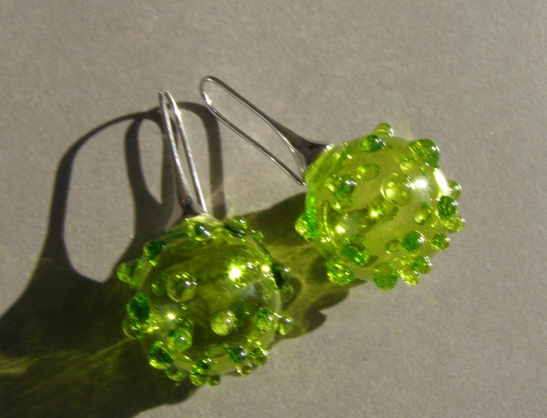Bubbleglasörhängen-Glasörhängen-Muranoglasörhängen-Boucles d'oreilles en verre-Pendientes de cristal-Orecchini soffiati-7 färger bild 9