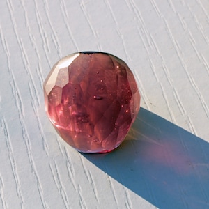 Murano glass ring-Big glass rings- BIG BULB RING- Faceted glass ring-Lampwork ring-glass ring-Bague en verre - Mauve