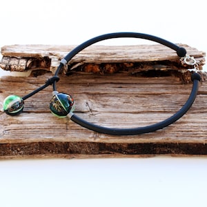 Collier en verre de Murano avec perles creuses uniques- Collier en verre au chalumeau- Collana Murano-Collier au design exclusif-Bijoux contemporains