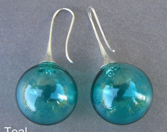 Örhängen med bubbelglaspärlor - handgjorda glasörhängen - örhängen med blåst glas - äkta Murano-glas - 5 färger