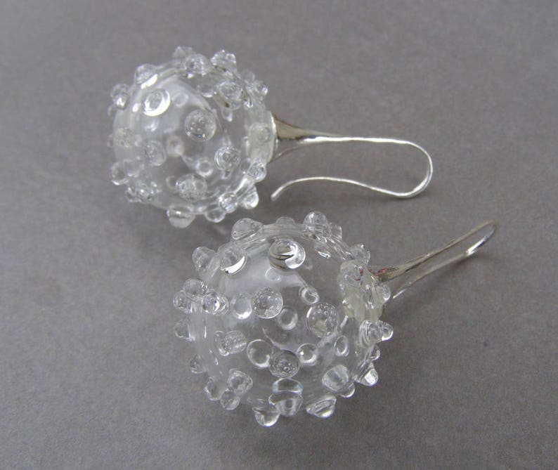 Bubble Glass Earringsblown Glass Earringsmurano Glass Etsy