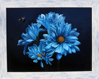 Ölgemälde-ORIGINAL Öl-Malerei-Crysanthemum Blumen--Blume Malerei-zeitgenössische Malerei-hyperrealistische Malerei
