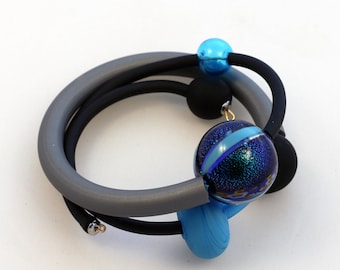 Murano glass bracelet-lampwork bracelet-contemporary bracelet- Bracelet en verre-Bracciale vetro Murano-Glass bangle -3 colors