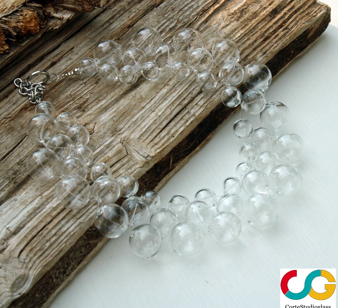 Bubble Glass Necklacelampwork Necklacemurano Necklacecollier Avec