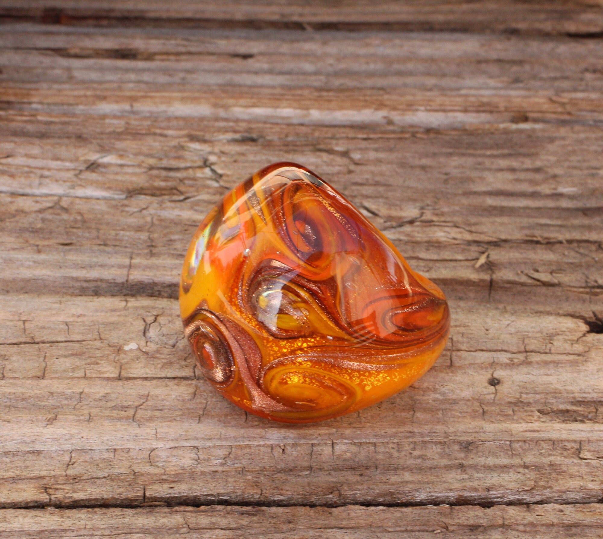 REFURBISHHOUSE Set De 6 Anillos De Cristal De Murano – Colores Variados (Rojo, Naranja, Azul, Verde, Etc.) – Tamaño 17-19 Mm